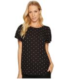 Cece - Gallery Polka Dots Flutter Cap Sleeve Blouse