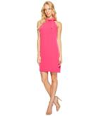 Maggy London - Halter Shift Dress With Necktie
