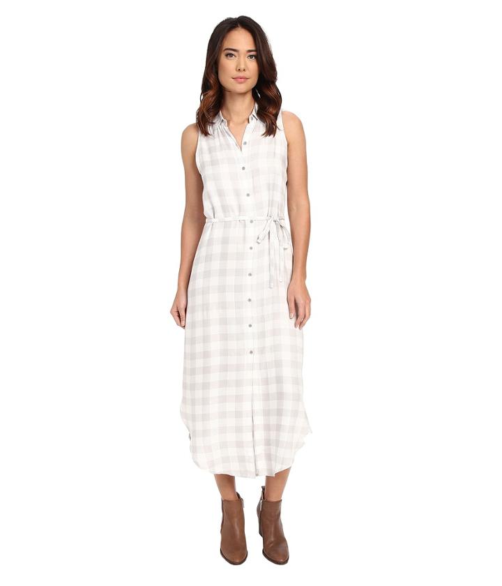 Bb Dakota - Lance Rayon Buffalo Plaid Button Front Maxi Dress