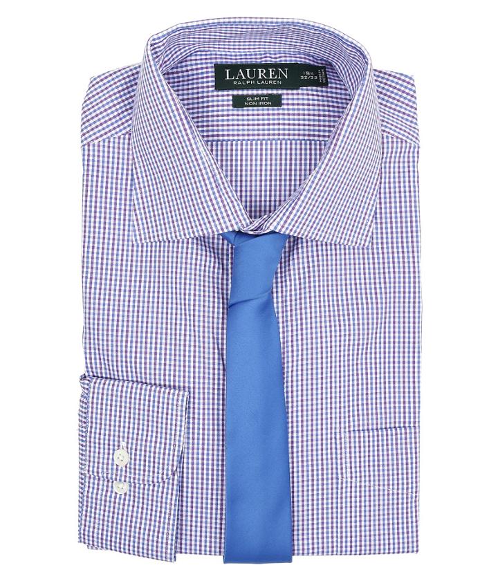 Lauren Ralph Lauren - Check Spread Collar Slim Shirt