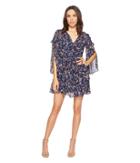 Laundry By Shelli Segal - Printed Chiffon Dress With Petal Sleeve And Ruffle Details