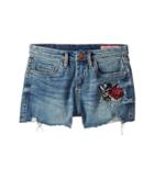Blank Nyc Kids - High-rise Shorts W/ Embroidery In Blue