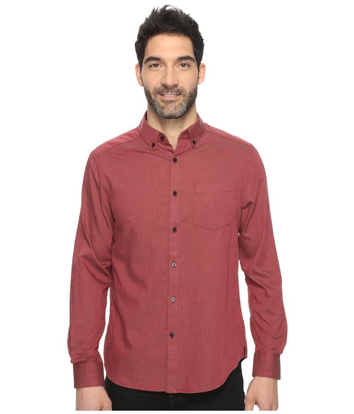 Kenneth Cole Sportswear - Long Sleeve Button Down Collar Solid Flannel