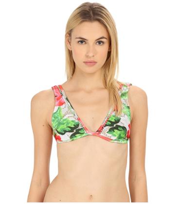Agua De Coco By Liana Thomaz - Lace Roses Halter Top