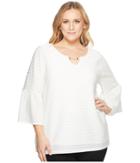 Calvin Klein Plus - Plus Size Ottoman Flutter Sleeve Top With Hardware