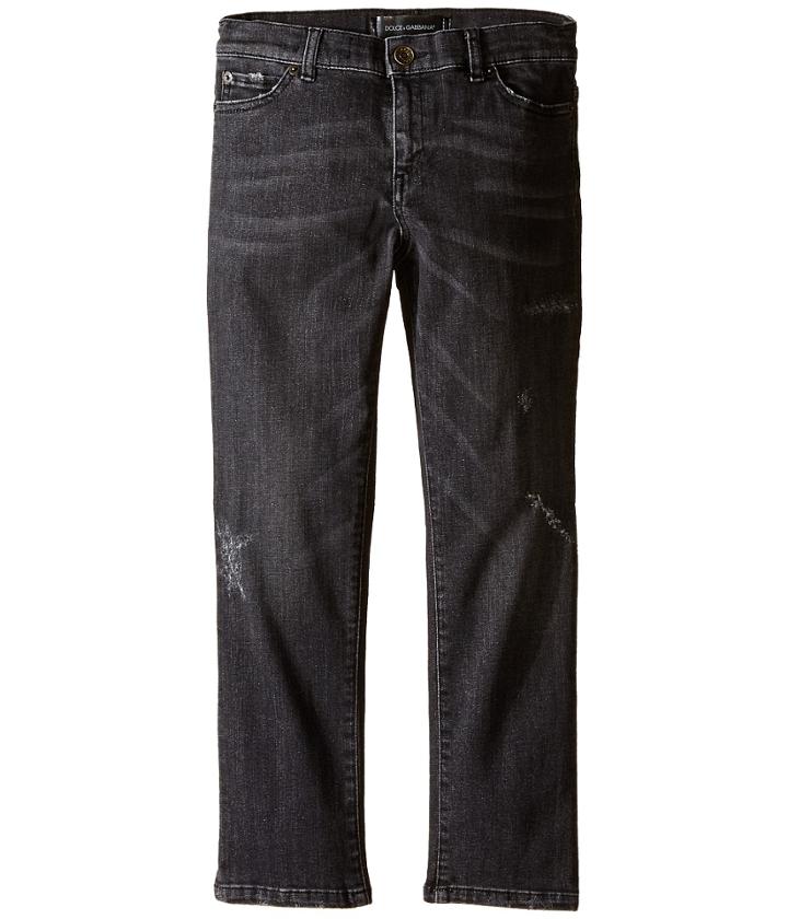 Dolce &amp; Gabbana Kids - Distressed Denim In Charcoal