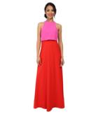 Jill Jill Stuart Two-tone Pop Over 2-ply Crepe Gown