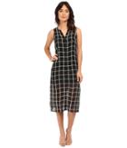 Michael Stars - Plaid Mesh Button Down Midi Dress