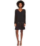 Versace Collection - Long Sleeve Sheer V-neck Dress