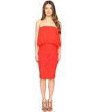 Fuzzi - Strapeless Dress With Ruffle Detail Top
