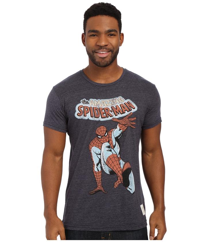 The Original Retro Brand - Tri-blend Short Sleeve Spiderman Tee