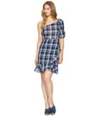 Donna Morgan - One Shoulder Gingham Mini Dress