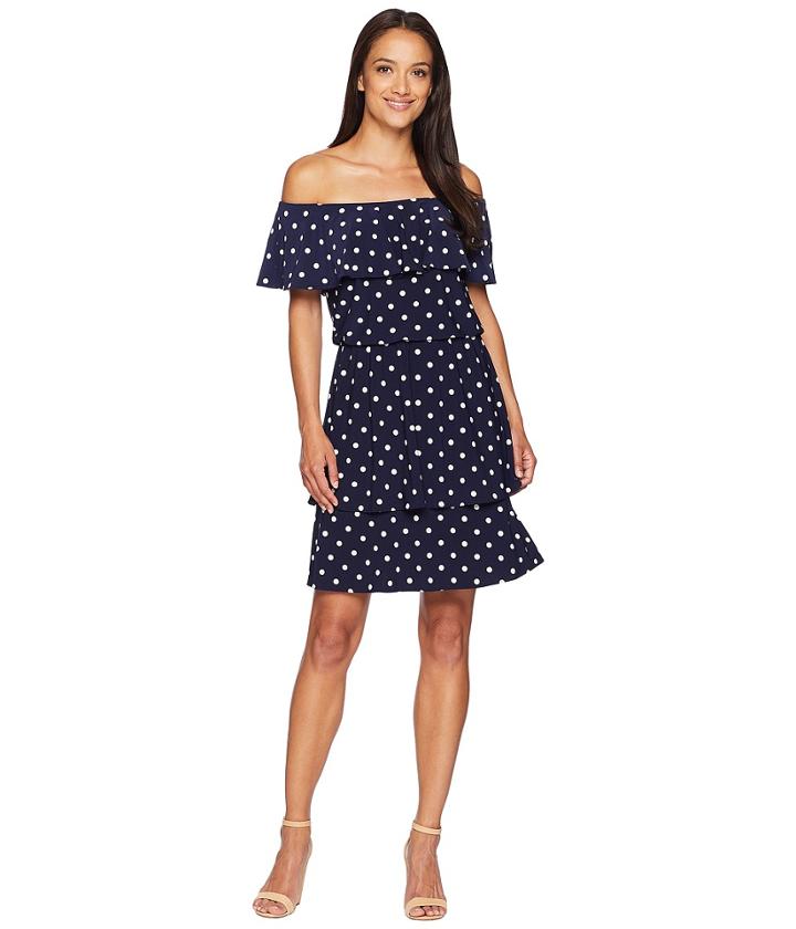 Lauren Ralph Lauren - R4 Classic Dot Lorelei Short Sleeve Day Dress