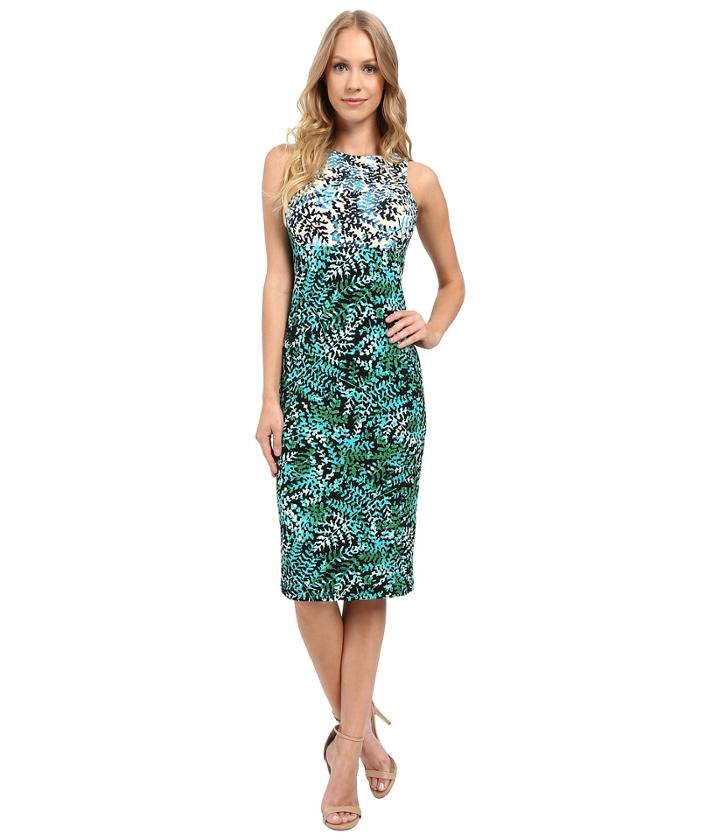 Maggy London - Twin Fern Printed Jersey Sheath Dress