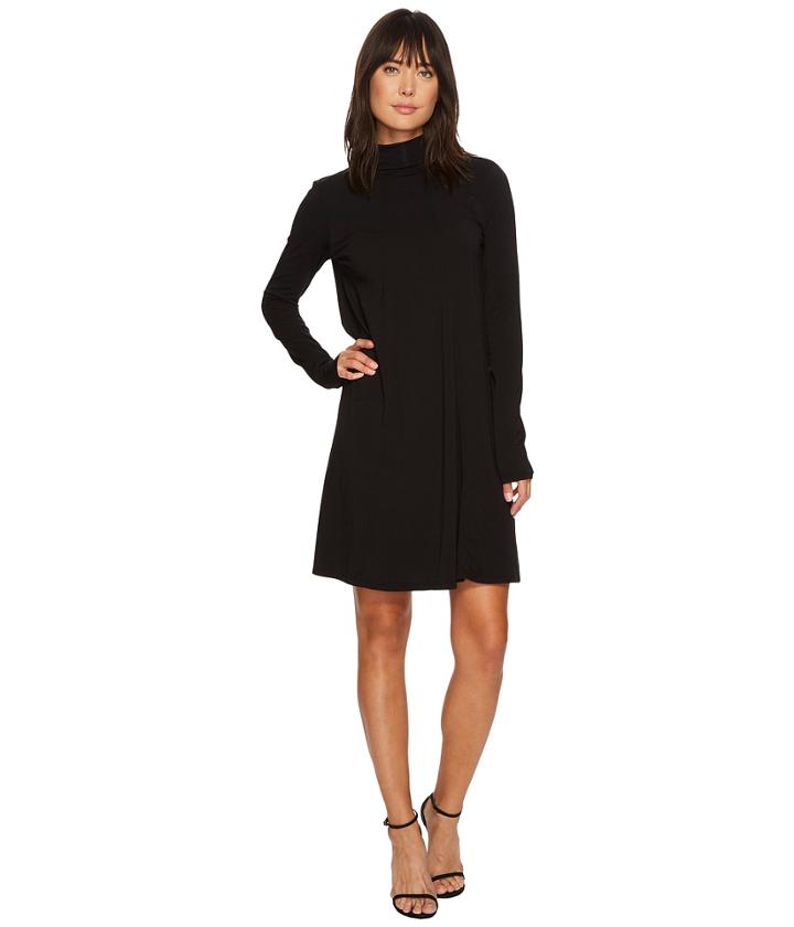 Mod-o-doc - Cotton Modal Spandex Jersey Funnel Neck Keyhole Back Swing Dress