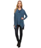 Mod-o-doc - Heather Sweater Long Sleeve Cowl Neck Pullover W/ Contrast Sleeve