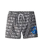 Moschino Kids - All Over Logo Print Swim Shorts W/ Peace Sign