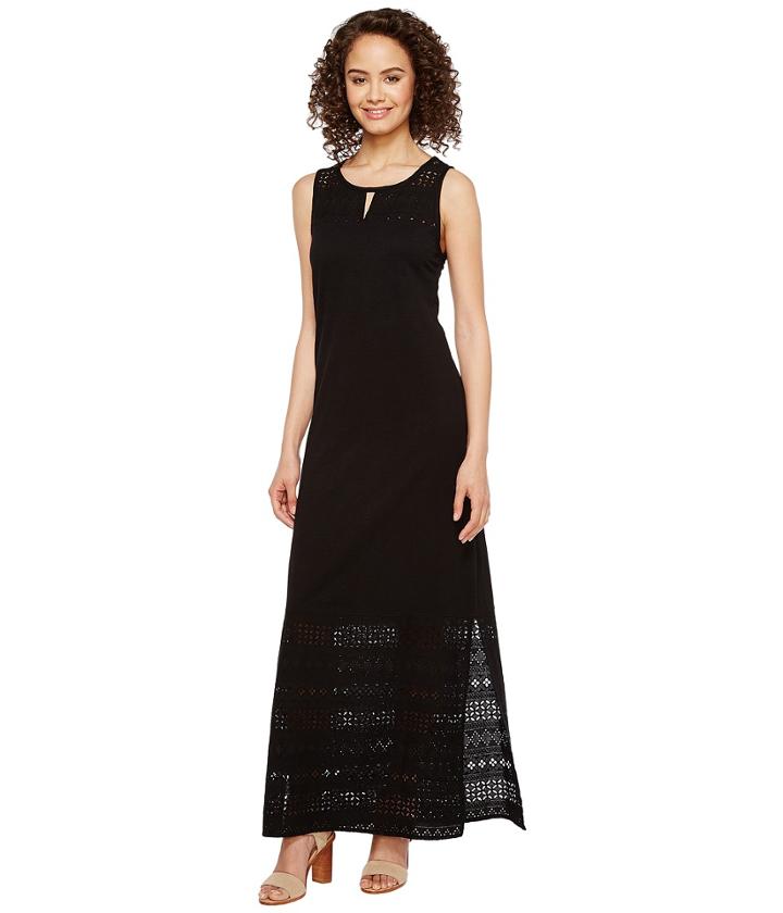 Mod-o-doc - Heavier Slub Jersey Tank Maxi Dress With Eyelet Contrast