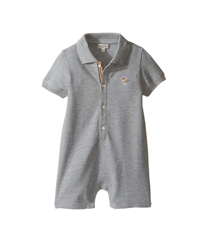 Paul Smith Junior - Short Sleeve Grey Pique Romper