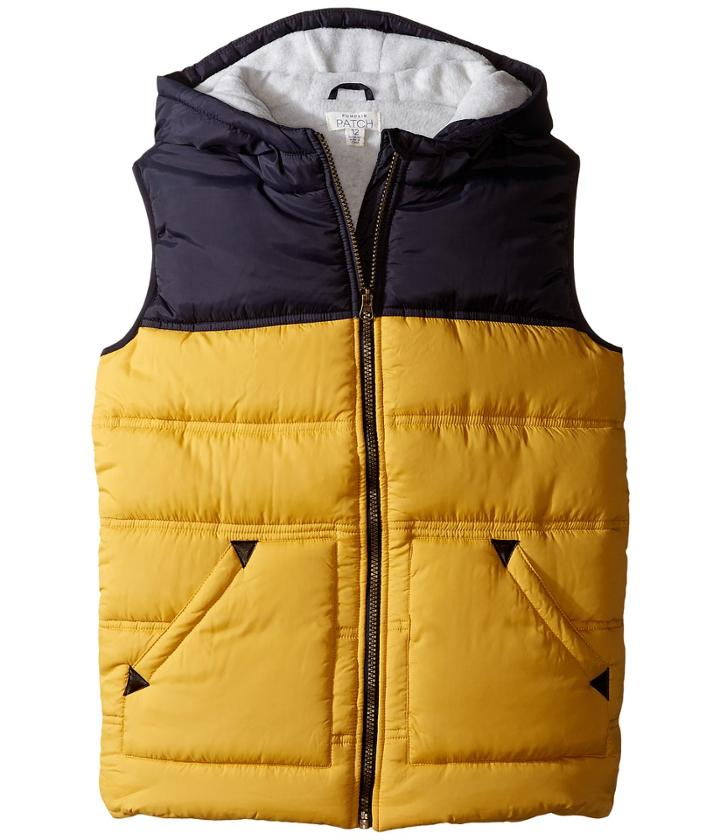 Pumpkin Patch Kids - Hooded Spliced Puffer Vest
