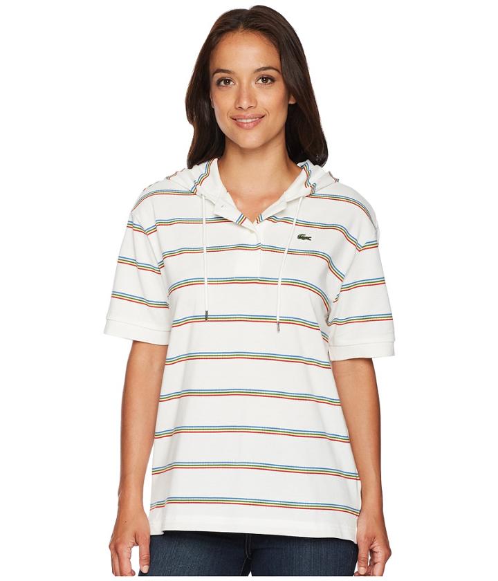 Lacoste - Short Sleeve Pique Rainbow Stripes Polo