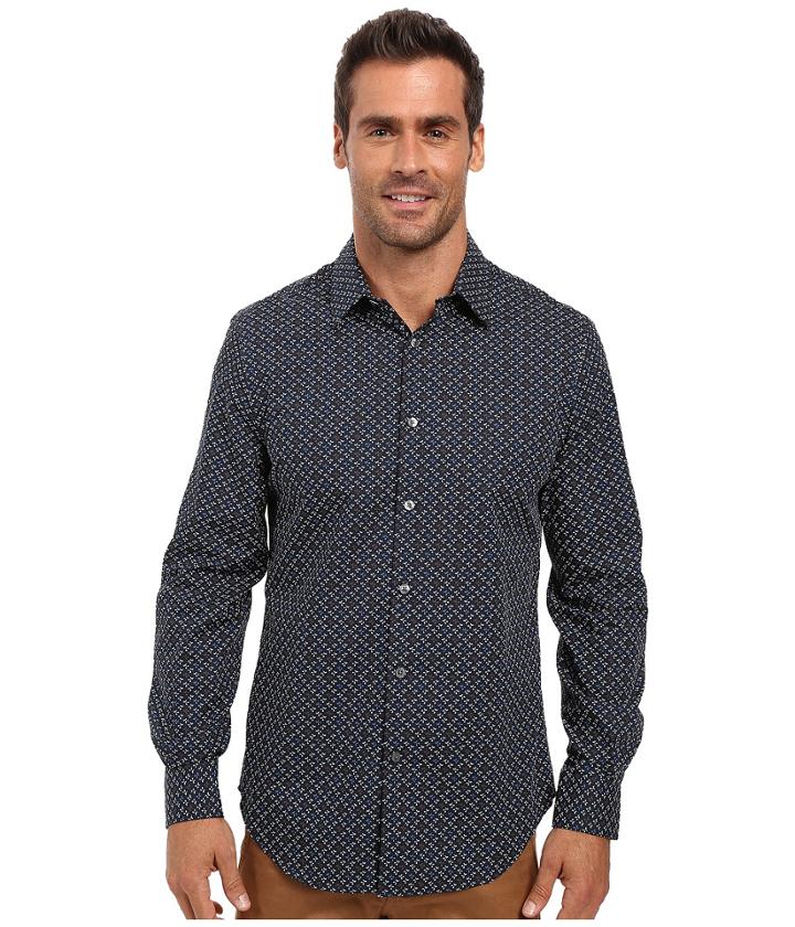 Perry Ellis - Regular Fit Non Iron Mini Floral Print Shirt