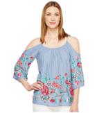 Karen Kane - Embroidered Cold Shoulder Top
