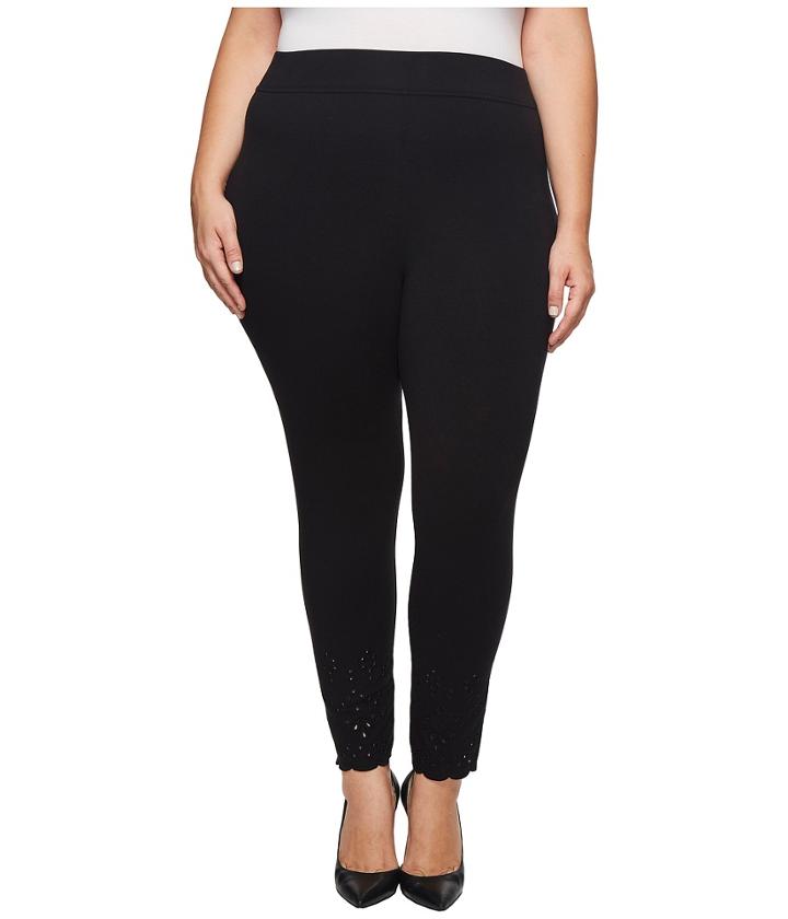 Hue - Plus Size Eyelet Hem Cotton Skimmer
