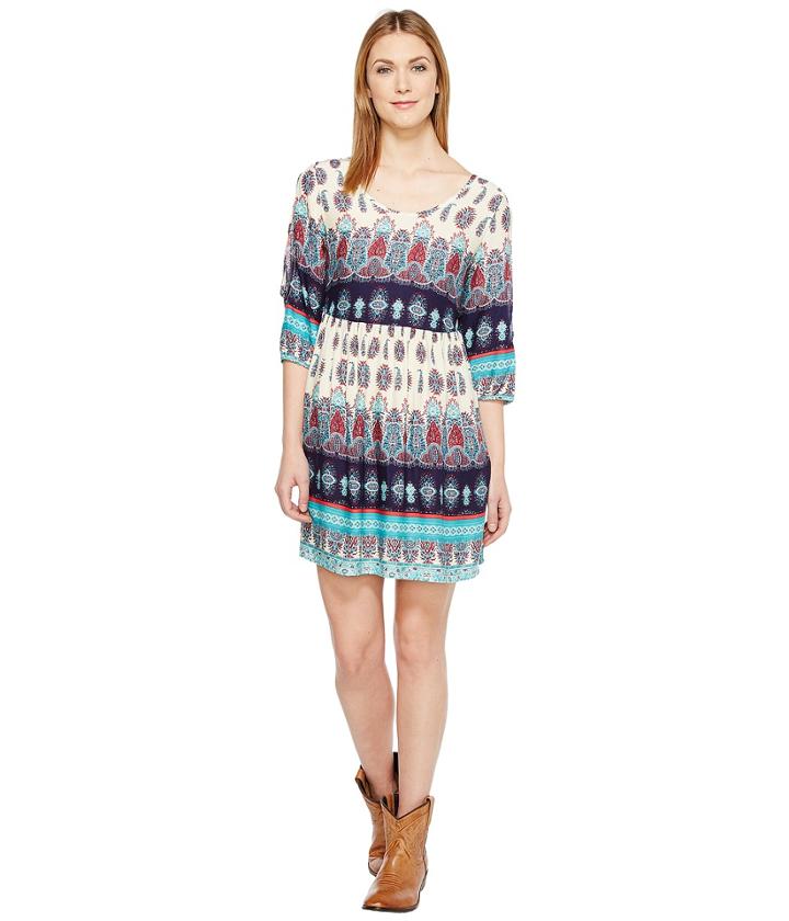 Roper - 1127 Border Printed Rayon Flowy Dress