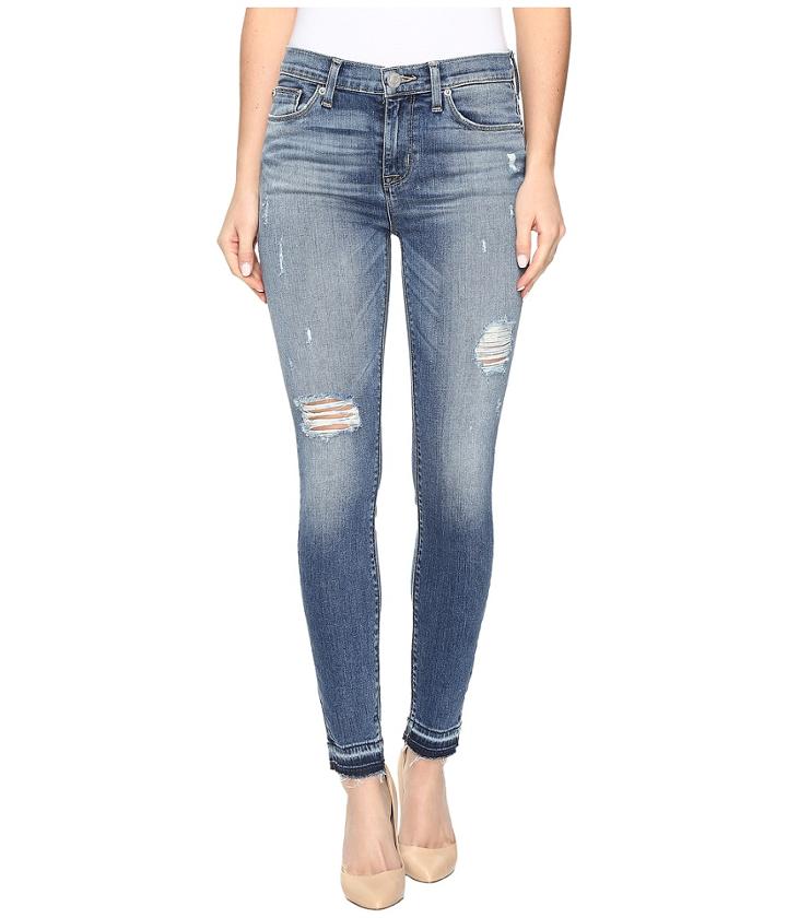Hudson - Nico Mid-rise Ankle Super Skinny W/ Released Hem In Decimate/distress