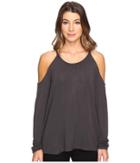 Michael Stars - Jersey Lycra Long Sleeve Cold Shoulder Top
