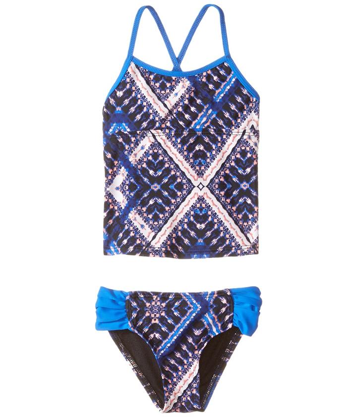 Hurley Kids - Tie-dye Tankini Top Tab Side Bottom