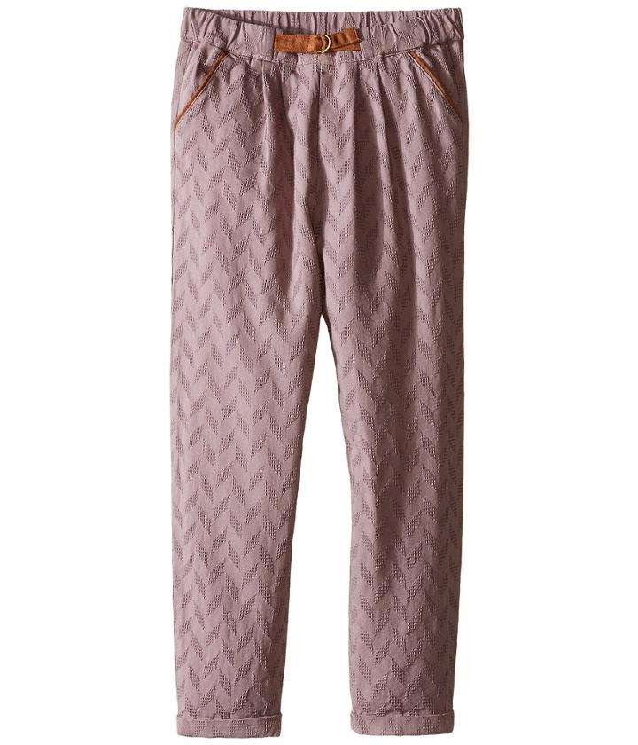 Kardashian Kids - Herringbone Pleated Pants With Faux Suede Belt