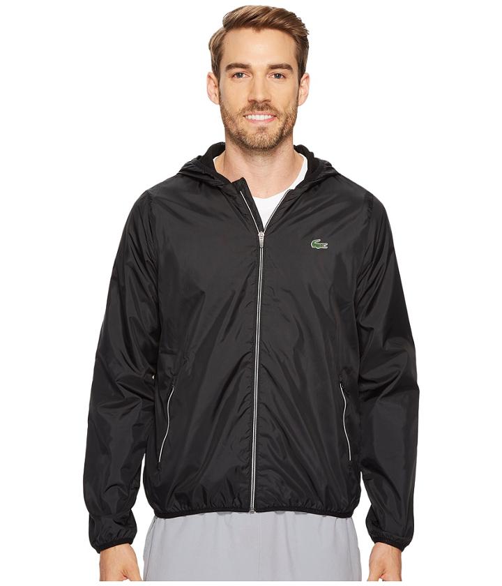 Lacoste - Taffetas Hoodie Jacket With Mesh Linen