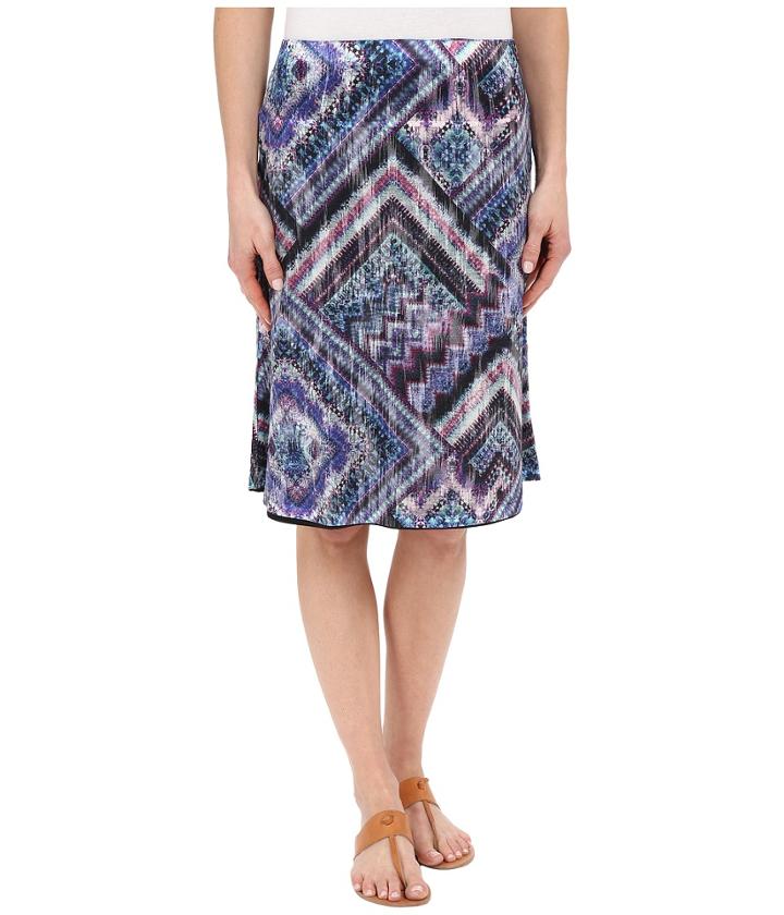 Nally &amp; Millie - Scarf Print Reversible Burnout Skirt