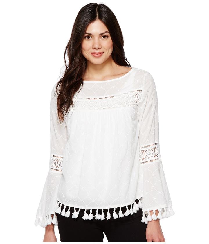 Karen Kane - Embroidered Tassel Top
