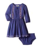 Lucky Brand Kids - Rayon Crinkle Gauze Embroidered Dress