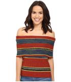 Free People - Carly Cowl Off The Shoulder Stripe Sweater Top