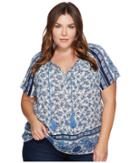 Lucky Brand - Plus Size Border Peasant Top