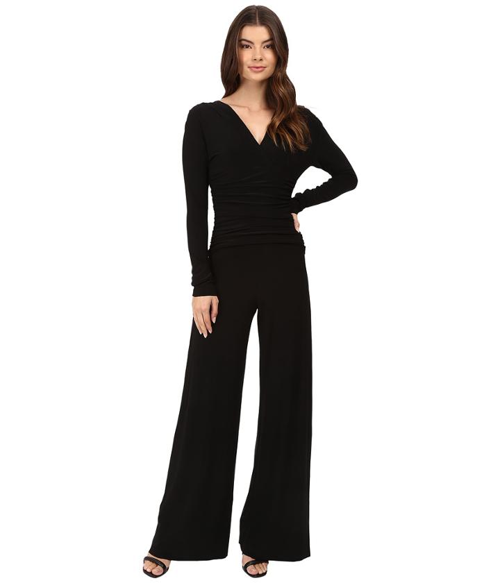 Kamalikulture By Norma Kamali - V-neck Long Sleeve Shirred Waist Jumpsuit