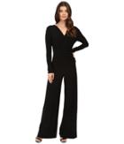 Kamalikulture By Norma Kamali - V-neck Long Sleeve Shirred Waist Jumpsuit