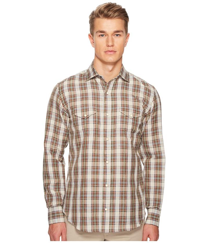 Eleventy - Linen Plaid Snap Western Shirt