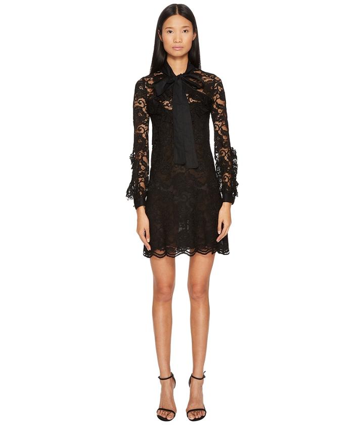 Francesco Scognamiglio - Bow Front Lace Long Sleeve Dress