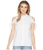 Kensie - Oxford Shirting Cold Shoulder Top Ks5u4063