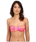 Lauren Ralph Lauren - Oceania Floral Tie Back Draped Bandeau W/ Molded Cup