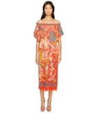 Fuzzi - Off The Shoulder Dress In Dragonessa Print