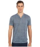 John Varvatos Star U.s.a. - Short Sleeve Snap Eyelet Henley Knit W/ Rib Neck Trim K740s1b