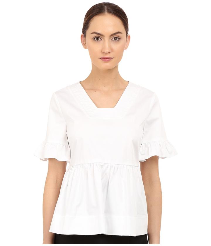 Kate Spade New York - Poplin Ruffle Top