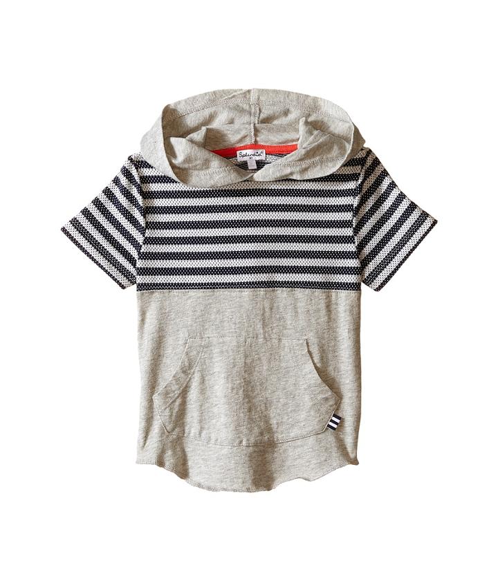 Splendid Littles - Short Sleeve Hoodie With Mesh Striped Panel