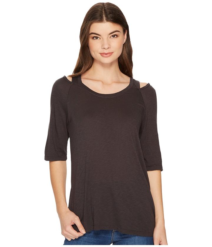 Michael Stars - Luxe Slub Scoop Neck Elbow Sleeve Peekaboo Tee